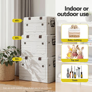 Gardeon 60L Outdoor Storage Box Foldable Camping Collapsible Bins Organizer OSB-60L-FD-BE
