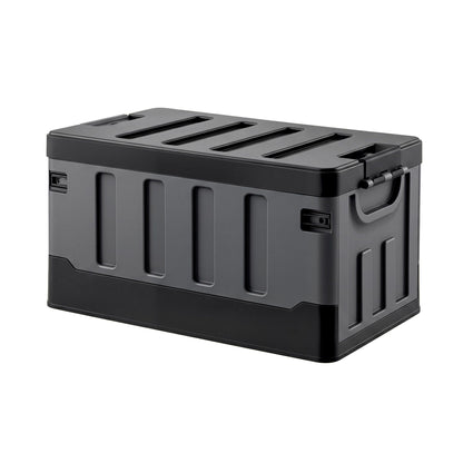 Gardeon Collapsible Outdoor Storage Box 60L Stackable Folding Camping Organizer Black OSB-60L-STR-BK