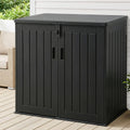 Gardeon Outdoor Storage Box 775L Container Lockable Cabinet Tool Organizer Shed Black OSB-775L-ABK