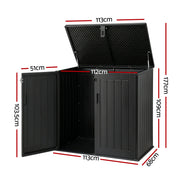 Gardeon Outdoor Storage Box 775L Container Lockable Cabinet Tool Organizer Shed Black OSB-775L-ABK