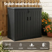 Gardeon Outdoor Storage Box 775L Container Lockable Cabinet Tool Organizer Shed Black OSB-775L-ABK