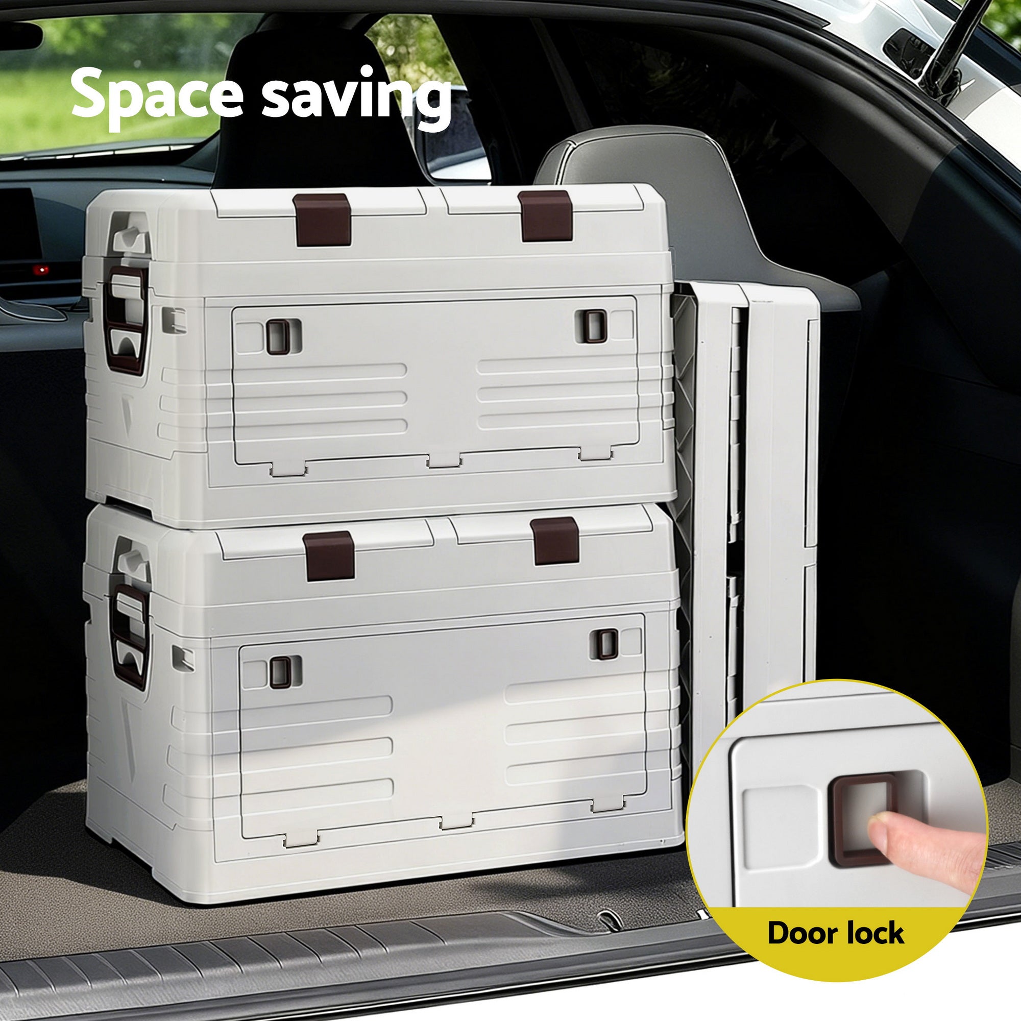 Gardeon 80L Outdoor Storage Box Foldable Camping Collapsible Bins Organizer OSB-80L-FD-BE