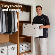 Gardeon 80L Outdoor Storage Box Foldable Camping Collapsible Bins Organizer OSB-80L-FD-BE