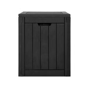 Gardeon Outdoor Storage Box 118L Container Lockable Garden Toy Tool Shed Black