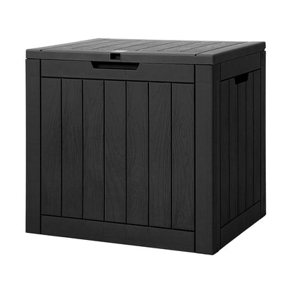 Gardeon Outdoor Storage Box 118L Container Lockable Garden Toy Tool Shed Black OSB-C-118L-BK