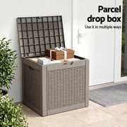 Gardeon Outdoor Storage Box 118L Container Lockable Garden Toy Tool Rattan-Texture Brown