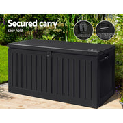 Gardeon Outdoor Storage Box 270L Container Lockable Garden Bench Tool Shed Black