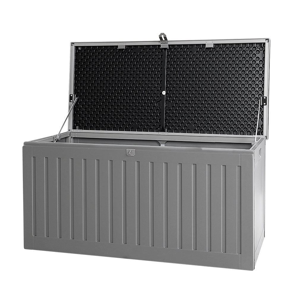 Gardeon Outdoor Storage Box 270L Container Lockable Garden Bench Tool Shed Grey OSB-S270-BKGE