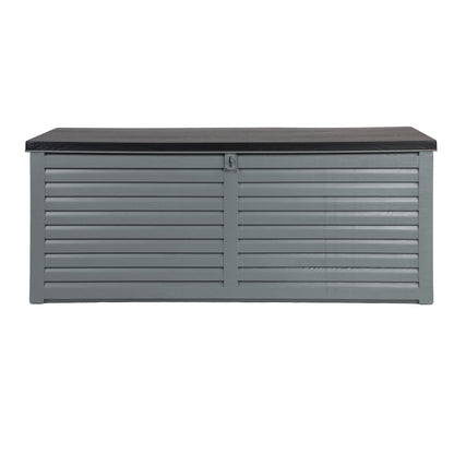 Gardeon Outdoor Storage Box 390L Container Lockable Garden Bench Tools Toy Shed Black OSB-S390-BK