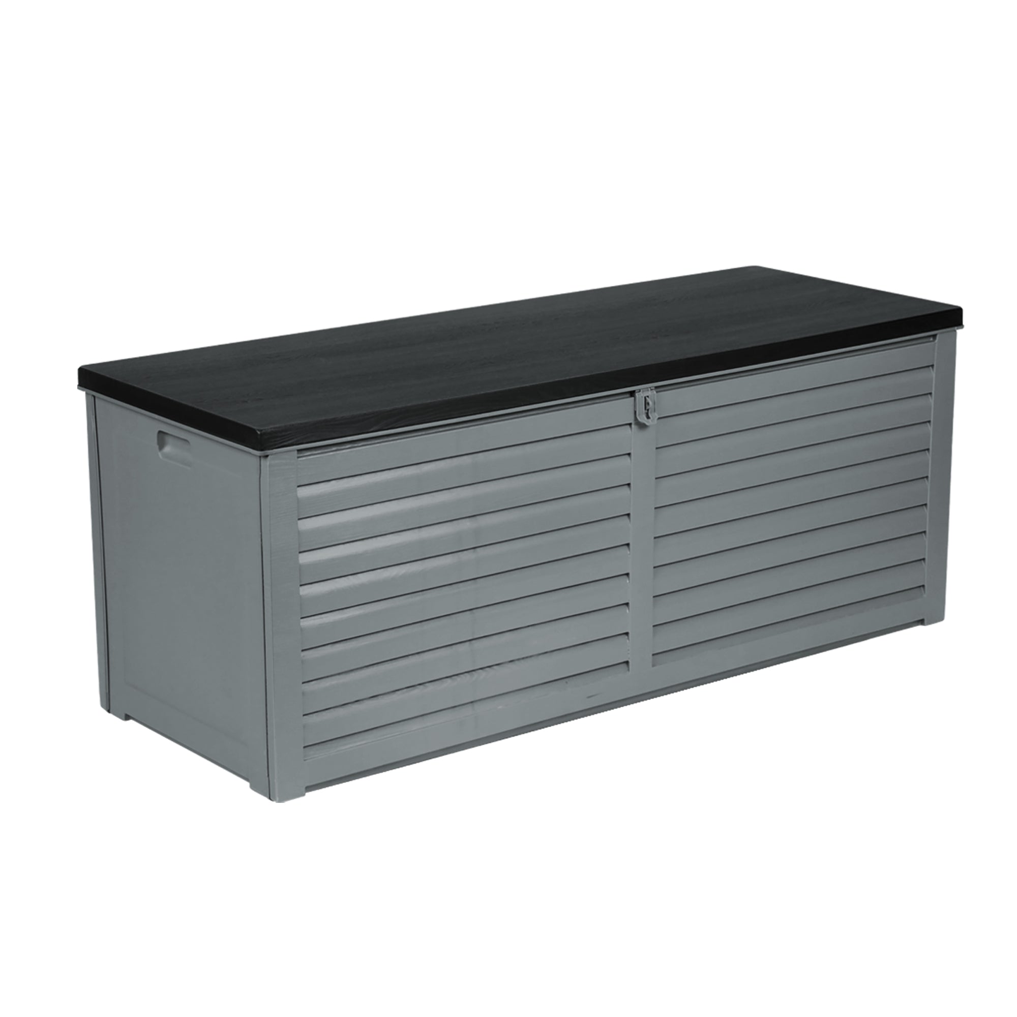 Gardeon Outdoor Storage Box 390L Container Lockable Garden Bench Tools Toy Shed Black OSB-S390-BK