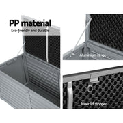 Gardeon Outdoor Storage Box 390L Container Lockable Garden Bench Tools Toy Shed Black OSB-S390-BK