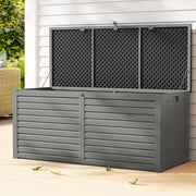 Gardeon Outdoor Storage Box 490L Container Lockable Garden Bench Tools Toy Shed Black OSB-S490-BK