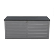 Gardeon Outdoor Storage Box 490L Container Lockable Garden Bench Tools Toy Shed Black OSB-S490-BK