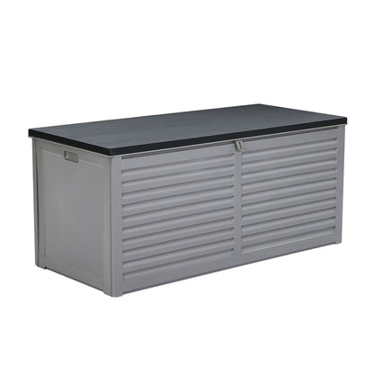 Gardeon Outdoor Storage Box 490L Container Lockable Garden Bench Tools Toy Shed Black OSB-S490-BK