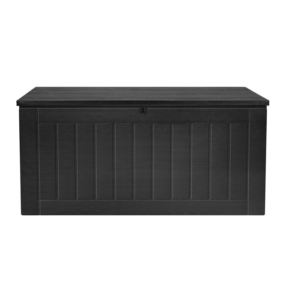 Gardeon Outdoor Storage Box 830L Container Lockable Bench Tool Shed All Black OSB-S830-ABK