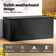 Gardeon Outdoor Storage Box 830L Container Lockable Bench Tool Shed All Black OSB-S830-ABK