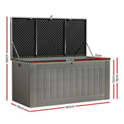 Gardeon Outdoor Storage Box 830L Container Lockable Garden Bench Tool Shed Black OSB-S830-BK