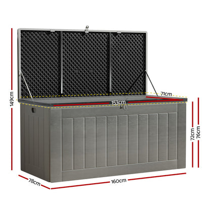 Gardeon Outdoor Storage Box 830L Container Lockable Garden Bench Tool Shed Black OSB-S830-BK