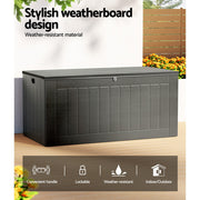 Gardeon Outdoor Storage Box 830L Container Lockable Garden Bench Tool Shed Black OSB-S830-BK
