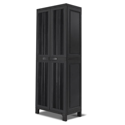 Gardeon Outdoor Storage Cabinet Box 173cm Lockable Cupboard Sheds Garage Adjustable Black OSC-CABI-H1D-BK