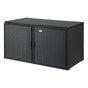 Gardeon Outdoor Storage Cabinet Box Deck Wicker Shelf Chest Garden Shed Tools Black OSC-CABI-RAT-2L-BK