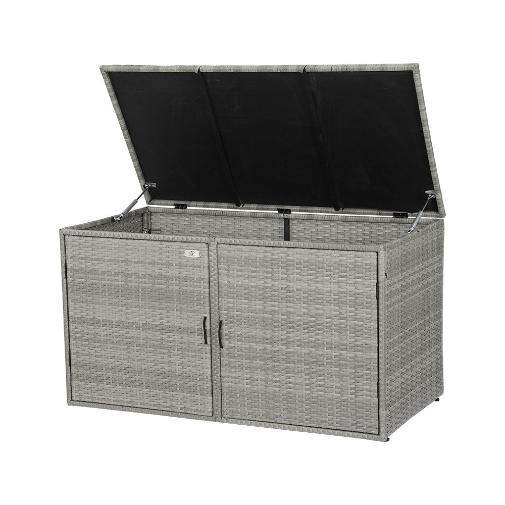 Gardeon Outdoor Storage Cabinet Box Deck Wicker Shelf Chest Garden Shed Tools OSC-CABI-RAT-2L-GE