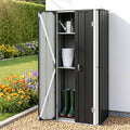 Gardeon Outdoor Storage Cabinet Garden Shed Tool Lockable Cupboard Steel Adjustable Shelves OSC-CABI-SL-BK