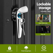 Gardeon Outdoor Storage Cabinet Garden Shed Tool Lockable Cupboard Steel Adjustable Shelves OSC-CABI-SL-BK