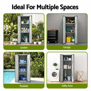 Gardeon Outdoor Storage Cabinet Garden Shed Tool Lockable Cupboard Steel Adjustable Shelves OSC-CABI-SL-BK