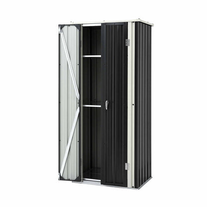 Gardeon Outdoor Storage Cabinet Garden Shed Tool Lockable Cupboard Steel Adjustable Shelves OSC-CABI-SL-BK