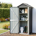 Gardeon Outdoor Storage Cabinet Garden Shed Steel Tool Lockable Cupboard Adjustable Shelves OSC-CABI-SL-ROOF-BK