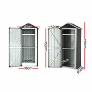 Gardeon Outdoor Storage Cabinet Garden Shed Steel Tool Lockable Cupboard Adjustable Shelves OSC-CABI-SL-ROOF-BK