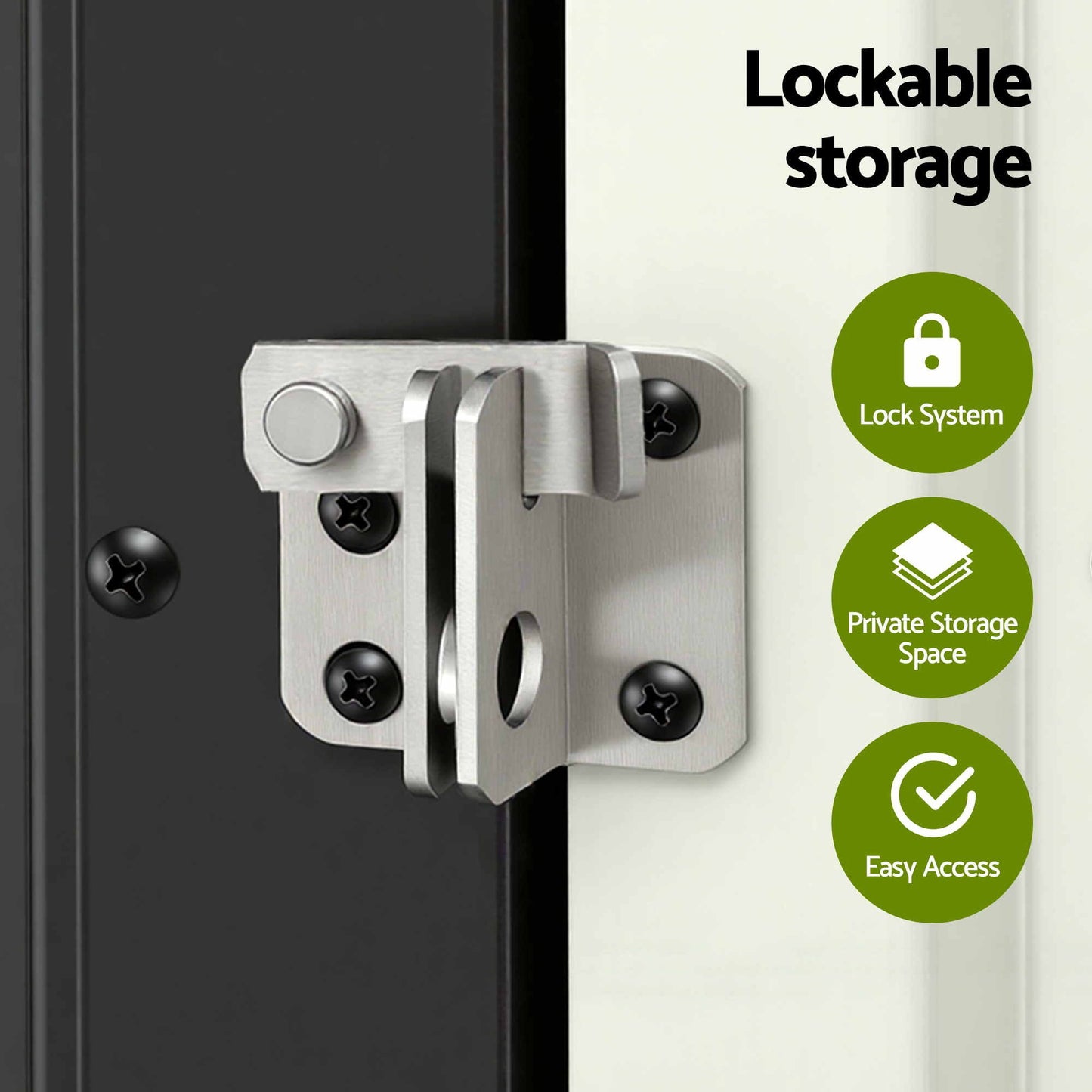 Gardeon Outdoor Storage Cabinet Garden Shed Steel Tool Lockable Cupboard Adjustable Shelves OSC-CABI-SL-ROOF-BK