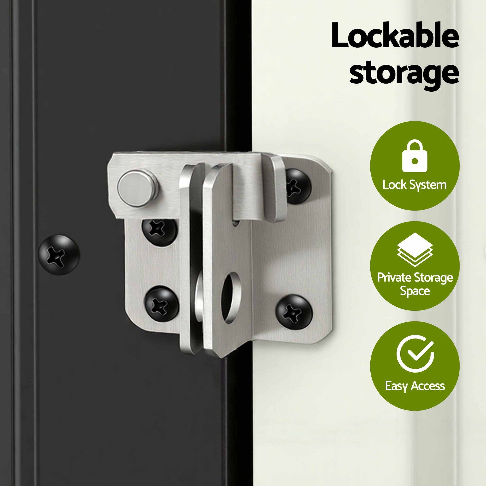 Gardeon Outdoor Storage Cabinet Garden Shed Steel Tool Lockable Cupboard Adjustable Shelves OSC-CABI-SL-ROOF-BK