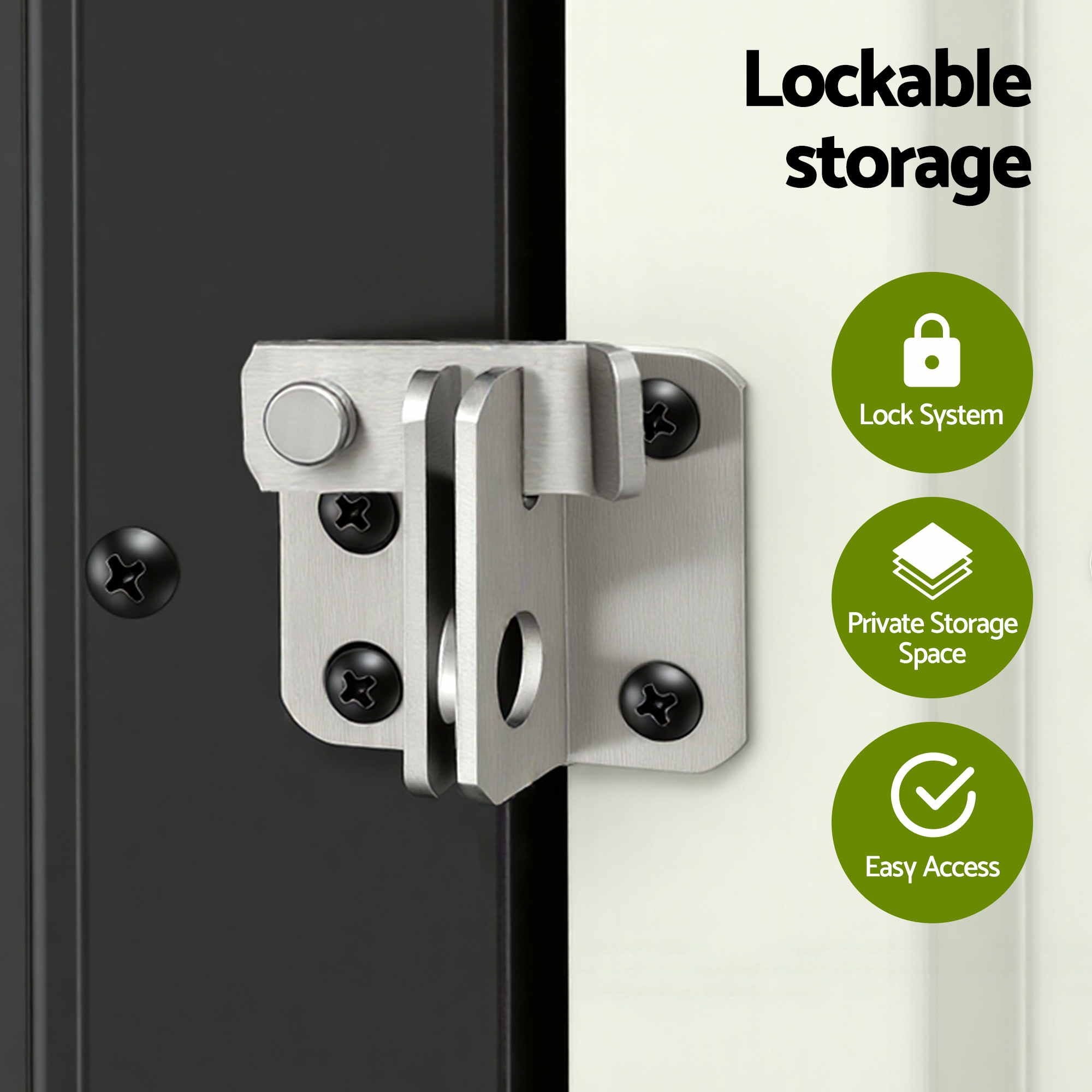 Gardeon Outdoor Storage Cabinet Garden Shed Steel Tool Lockable Cupboard Adjustable Shelves OSC-CABI-SL-ROOF-BK