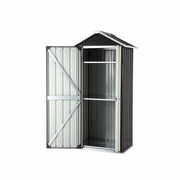 Gardeon Outdoor Storage Cabinet Garden Shed Steel Tool Lockable Cupboard Adjustable Shelves OSC-CABI-SL-ROOF-BK