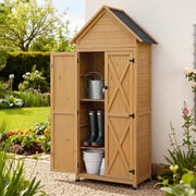 Gardeon Outdoor Storage Cabinet Cupboard Tool Organizer Shed Adjustable Natural