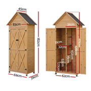Gardeon Outdoor Storage Cabinet Cupboard Tool Organizer Shed Adjustable Natural