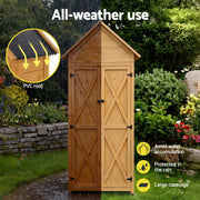 Gardeon Outdoor Storage Cabinet Cupboard Tool Organizer Shed Adjustable Natural