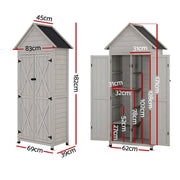 Gardeon Outdoor Storage Cabinet Cupboard Lockable Tool Organizer Shed Adjustable Grey OSC-CABI-WOOD-DD-GE