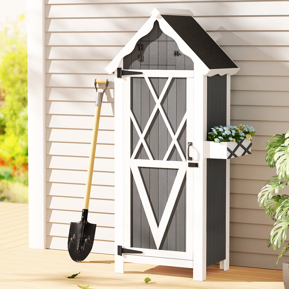 Gardeon Outdoor Storage Cabinet Shed Box Wooden Shelf Chest Garden Furniture OSC-CABI-WOOD-HO-GE