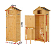 Gardeon Outdoor Storage Cabinet Cupboard Folding Table Tool Organizer Shed Adjustable OSC-CABI-WOOD-TB-NTL
