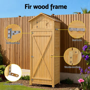 Gardeon Outdoor Storage Cabinet Cupboard Folding Table Tool Organizer Shed Adjustable OSC-CABI-WOOD-TB-NTL