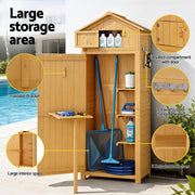 Gardeon Outdoor Storage Cabinet Cupboard Folding Table Tool Organizer Shed Adjustable OSC-CABI-WOOD-TB-NTL