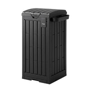 Gardeon Outdoor Trash Cans Polypropylene Patio Hideaway Bin 110L Black