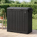 Gardeon Outdoor Trash Cans Dual Compartment Trash Can 220L Black