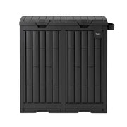 Gardeon Outdoor Trash Cans Dual Compartment Trash Can 220L Black