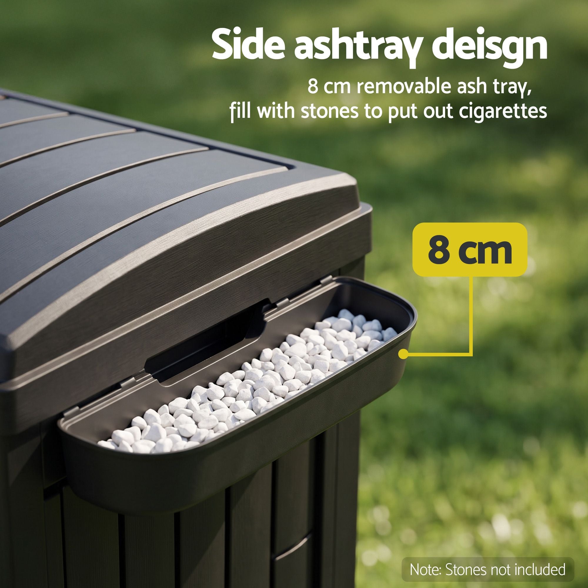 Gardeon Outdoor Trash Cans Dual Compartment Trash Can 220L Black