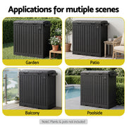 Gardeon Outdoor Trash Cans Dual Compartment Trash Can 220L Black