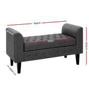 Artiss Storage Ottoman Blanket Box 104cm Linen Grey OTM-A1-H16-GY